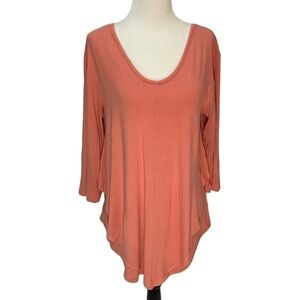 Nwt Simply Noelle Top 3/4 Sleeve T -Shirt Top Double Hem Size M